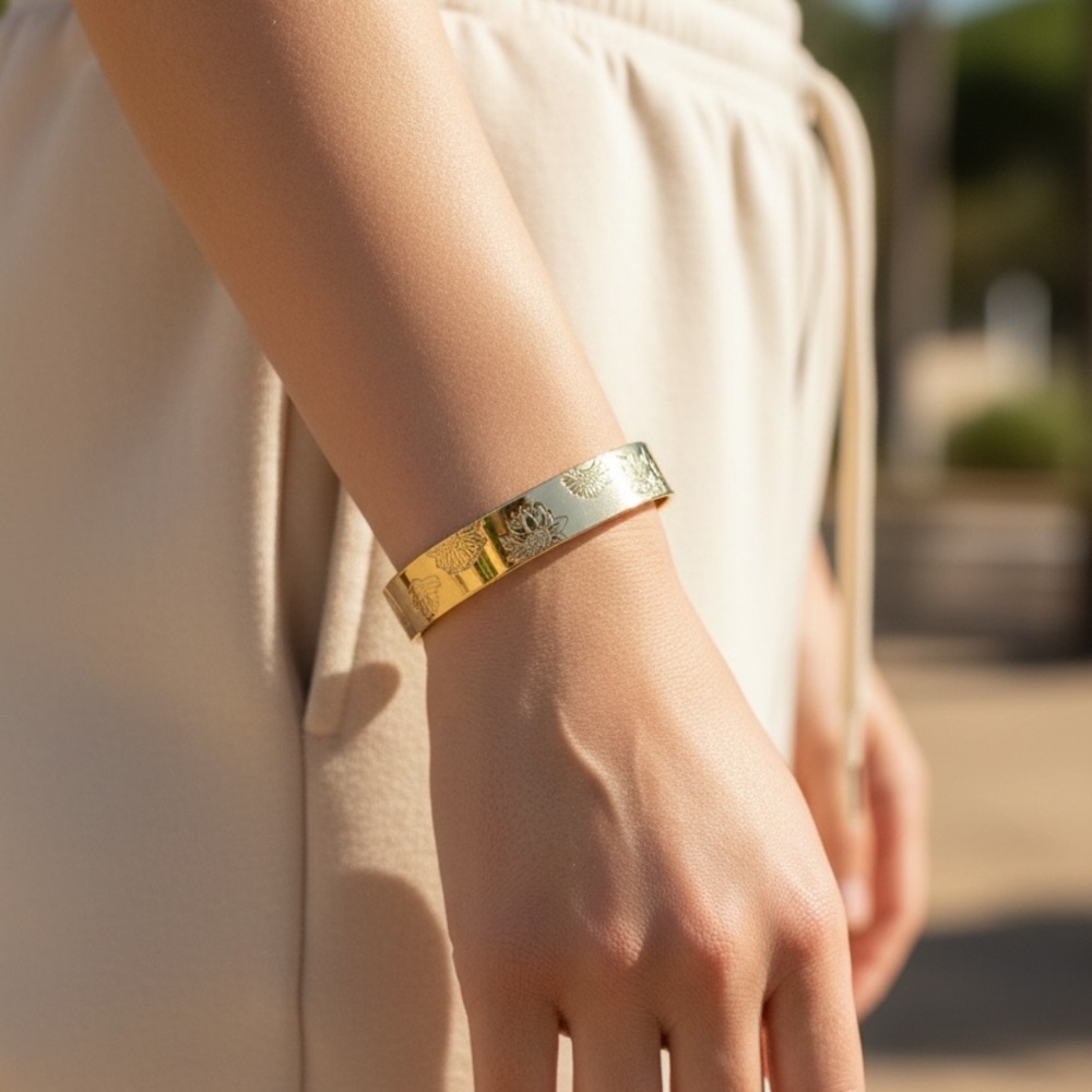 Elegant Gold Floral Bracelet